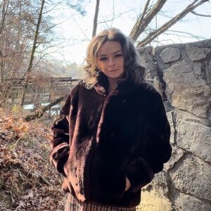 Vintage Polished Shearling Jacket Dark Brown 1960’s Coat